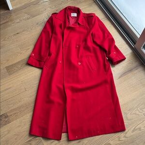 Vintage Kimberly Bennet Red Trench Coat